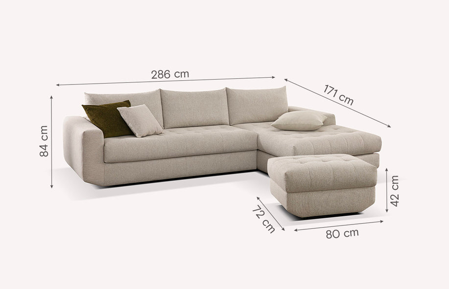 STELLA Gemma Avoine corner sofa and pouf set-1