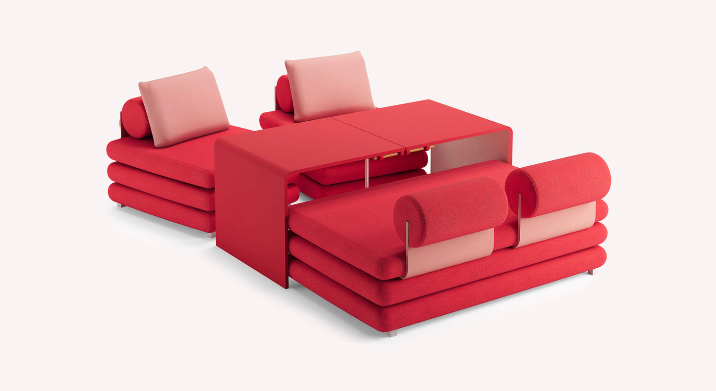 SUISSE Pack Sofa and armchairs with tables